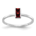 14k White Gold Two 3mm Princess-cut Garnet Ring