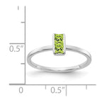 14k White Gold Two-3mm Princess-cut Peridot Ring