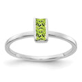 14k White Gold Two-3mm Princess-cut Peridot Ring