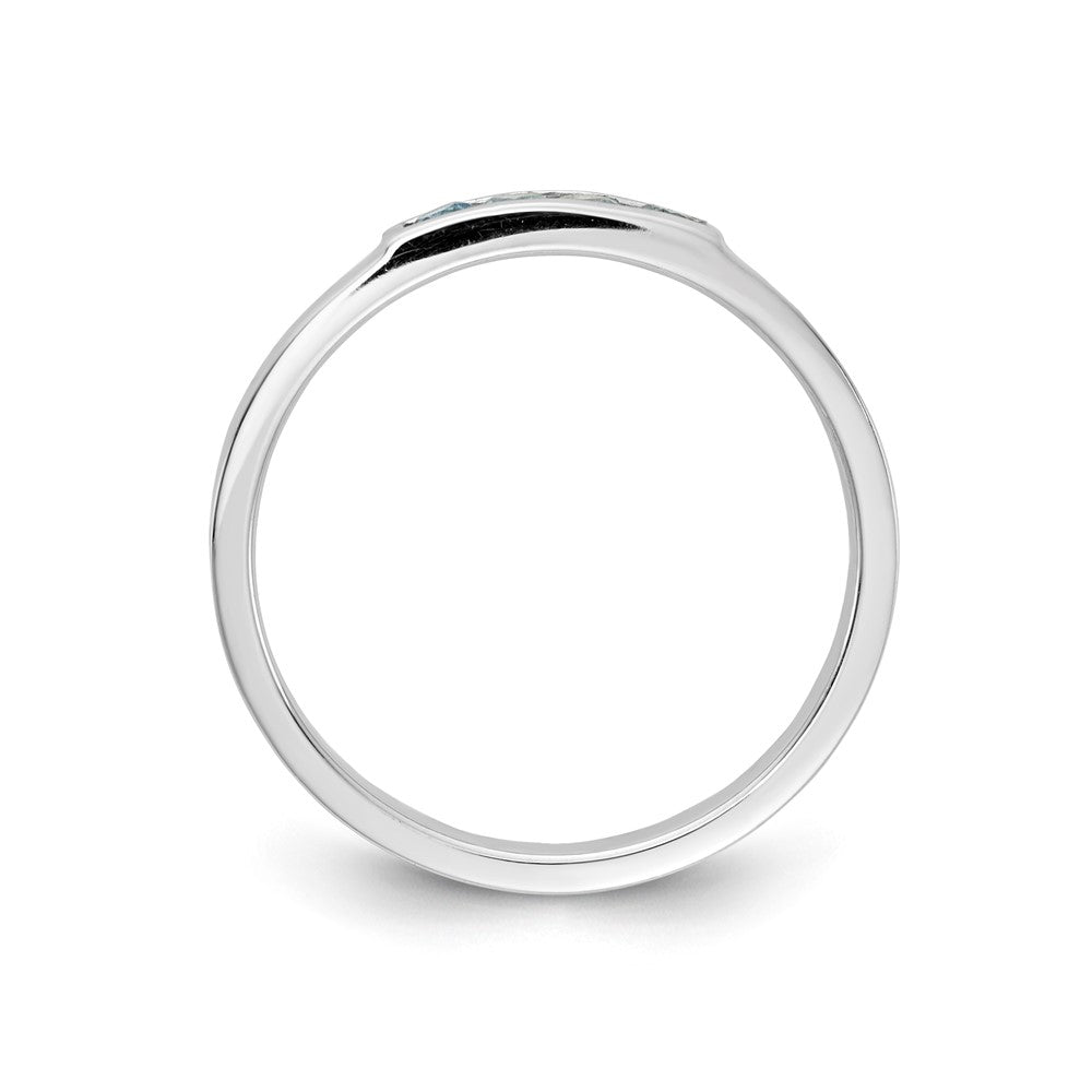 14k White Gold Channel-set Blue Topaz 4-Stone Band