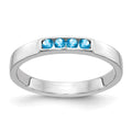 14k White Gold Channel-set Blue Topaz 4-Stone Band