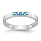 14k White Gold Channel-set Blue Topaz 4-Stone Band