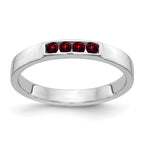 14k White Gold 4-stone Garnet Band