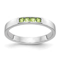 14k White Gold Channel-set Peridot 4-Stone Band