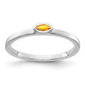 14k White Gold Bezel-set 4x2mm Marquise Citrine East-West Ring