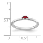 14k White Gold Bezel-set 4x2mm Marquise Garnet East-West Ring