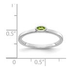14k White Gold Bezel-set 4x2mm Marquise Peridot East-West Ring