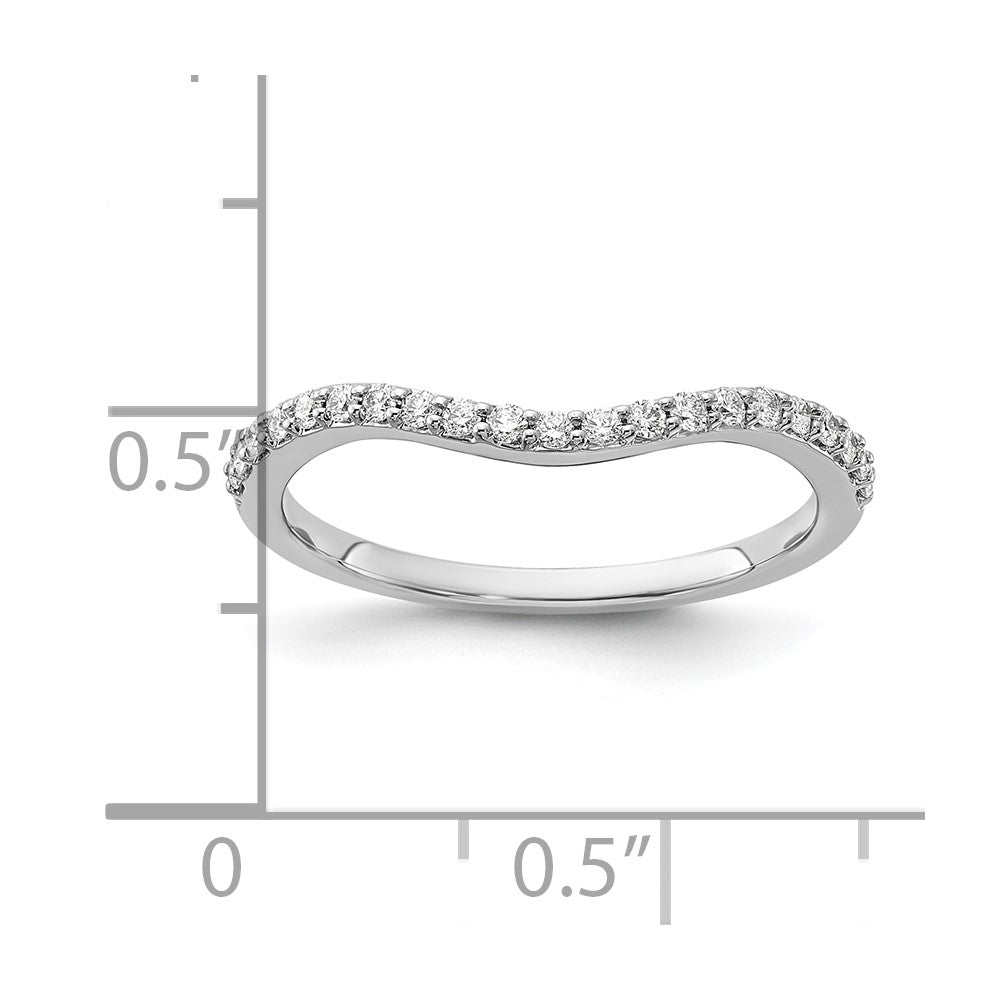 14k White Gold 2mm 1/5 carat Diamond Curved Band
