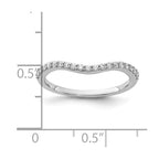 14k White Gold 2mm 1/5 carat Diamond Curved Band