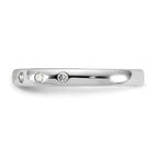 14k White Gold 2mm 7-stone 1/6 carat Diamond Band