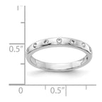 14k White Gold 2mm 7-stone 1/6 carat Diamond Band