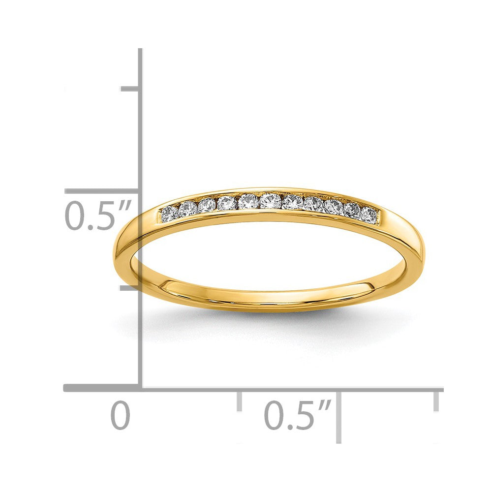 14k 1/10 carat Lab Grown Diamond VS/SI+ G+ Complete Channel Set Band