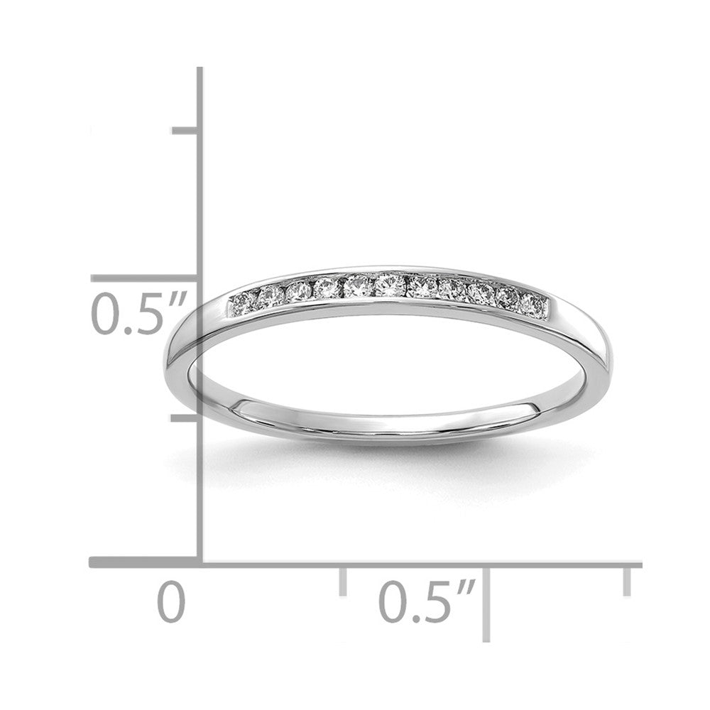 14k White Gold 1/10 carat Lab Grown Diamond VS+ F+ Complete Channel Set Band