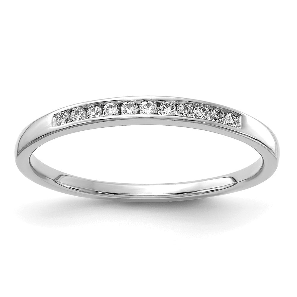 14k White Gold 1/10 carat Lab Grown Diamond VS+ F+ Complete Channel Set Band