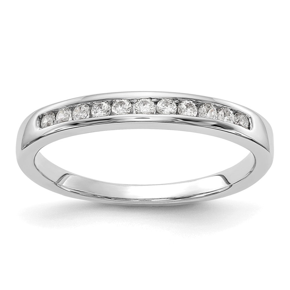 14k White Gold 1/5 carat Lab Grown Diamond VS+ F+ Complete Channel Set Band