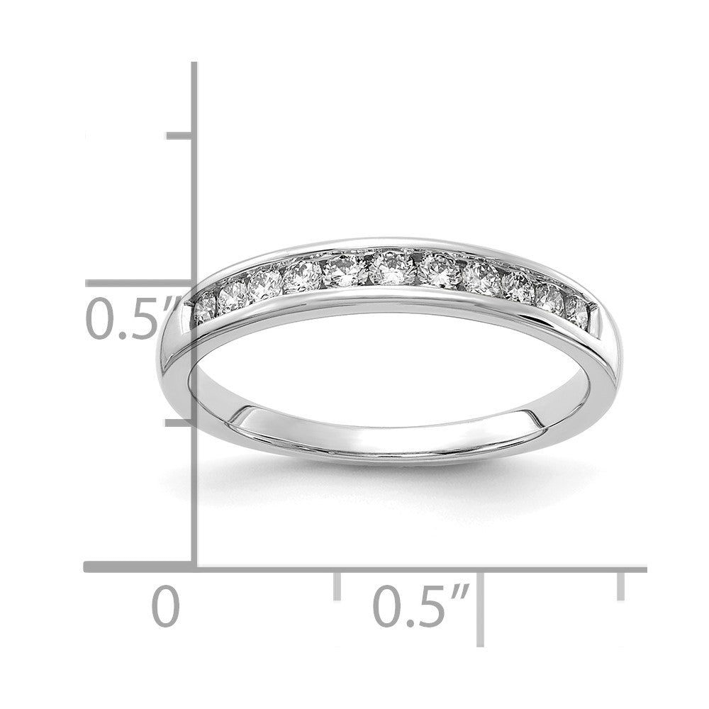 14k White Gold 1/3 carat Lab Grown Diamond VS+ F+ Complete Channel Set Band