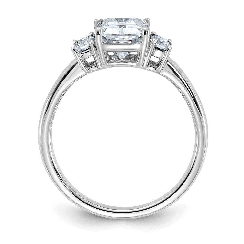 14kw 2 1/5ct. Three Stone D E F Pure Light Moissanite Engagement Ring