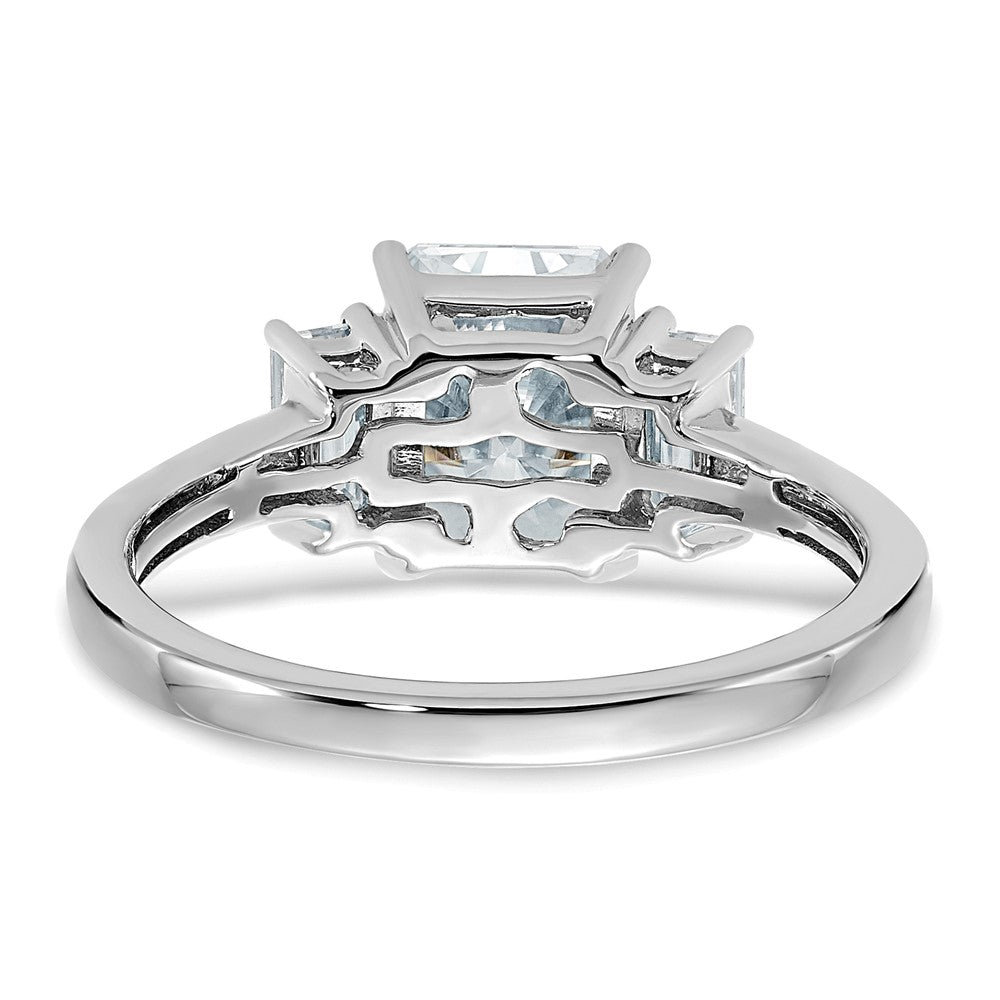 14kw 2 1/5ct. Three Stone G H I True Light Moissanite Engagement Ring