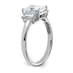 14kw 2 1/5ct. Three Stone D E F Pure Light Moissanite Engagement Ring