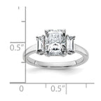 14kw 2 1/5ct. Three Stone G H I True Light Moissanite Engagement Ring