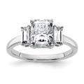 14kw 2 1/5ct. Three Stone G H I True Light Moissanite Engagement Ring