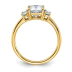14k 2 1/5ct. Three Stone D E F Pure Light Moissanite Engagement Ring