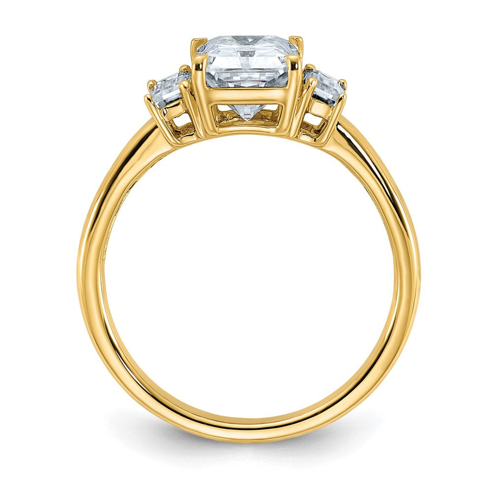 14k 2 1/5ct. Three Stone G H I True Light Moissanite Engagement Ring