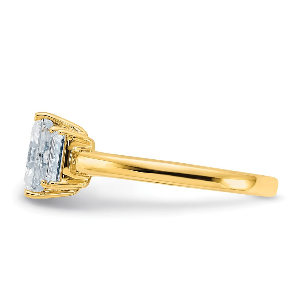 14k 2 1/5ct. Three Stone D E F Pure Light Moissanite Engagement Ring