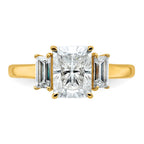 14k 2 1/5ct. Three Stone G H I True Light Moissanite Engagement Ring