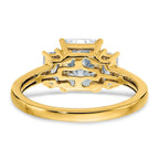 14k 2 1/5ct. Three Stone D E F Pure Light Moissanite Engagement Ring