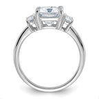 14kw 3 3/8ct. Three Stone G H I True Light Moissanite Engagement Ring