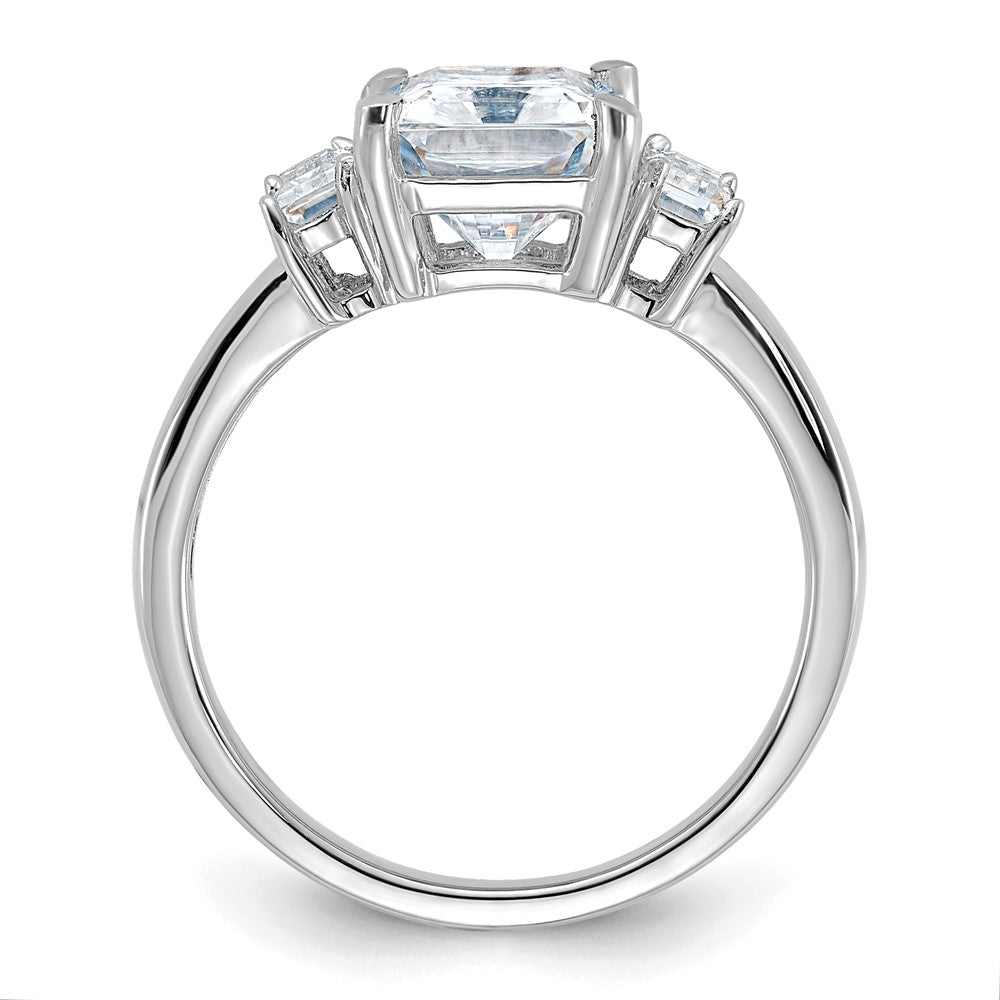 14kw 3 3/8ct. Three Stone G H I True Light Moissanite Engagement Ring