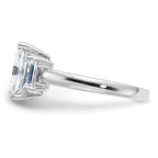 14kw 3 3/8ct. Three Stone G H I True Light Moissanite Engagement Ring