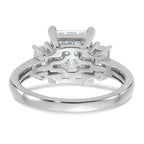 14kw 3 3/8ct. Three Stone G H I True Light Moissanite Engagement Ring