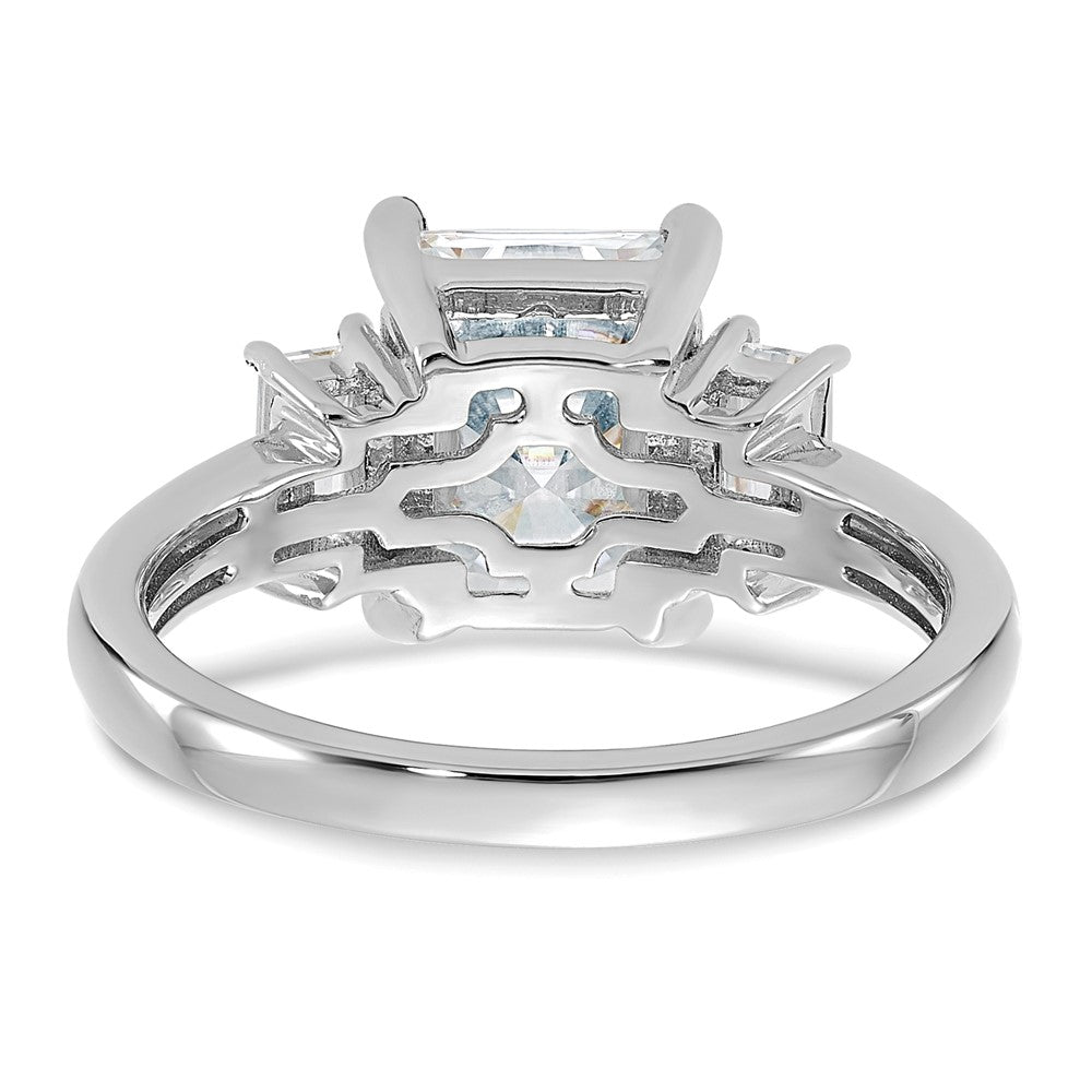 14kw 3 3/8ct. Three Stone G H I True Light Moissanite Engagement Ring