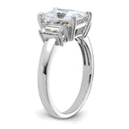 14kw 3 3/8ct. Three Stone G H I True Light Moissanite Engagement Ring