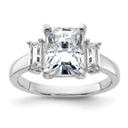 14kw 3 3/8ct. Three Stone G H I True Light Moissanite Engagement Ring