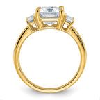 14k 3 3/8ct. Three Stone G H I True Light Moissanite Engagement Ring