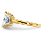 14k 3 3/8ct. Three Stone G H I True Light Moissanite Engagement Ring