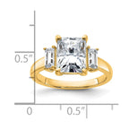 14k 3 3/8ct. Three Stone G H I True Light Moissanite Engagement Ring