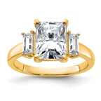 14k 3 3/8ct. Three Stone G H I True Light Moissanite Engagement Ring