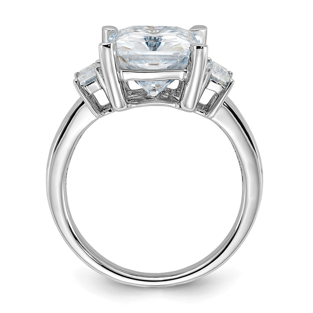 14kw 5 3/4ct. Three Stone D E F Pure Light Moissanite Engagement Ring