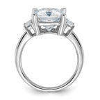 14kw 5 3/4ct. Three Stone D E F Pure Light Moissanite Engagement Ring