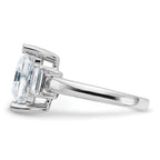14kw 5 3/4ct. Three Stone D E F Pure Light Moissanite Engagement Ring