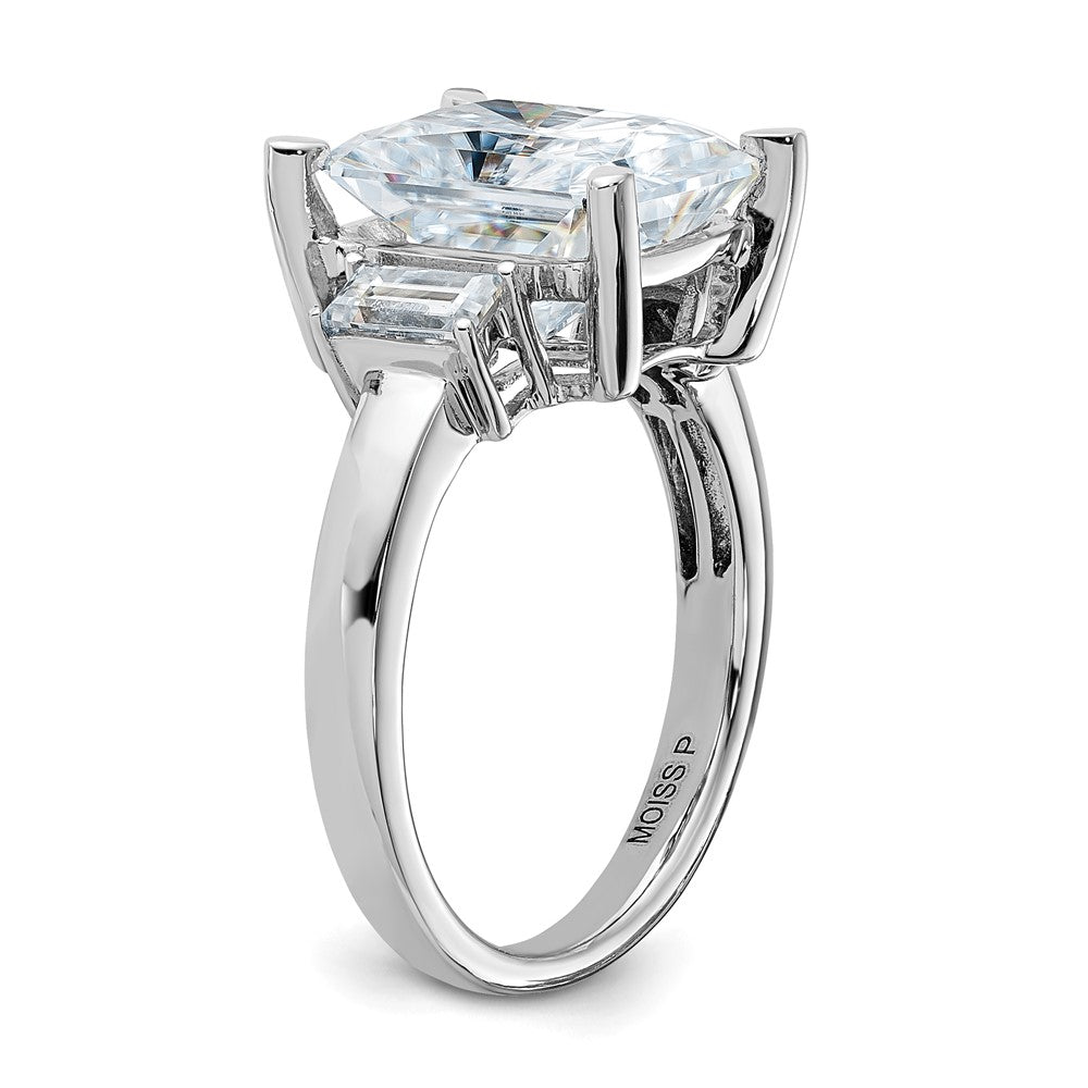 14kw 5 3/4ct. Three Stone D E F Pure Light Moissanite Engagement Ring