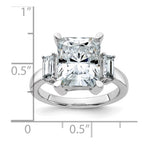 14kw 5 3/4ct. Three Stone D E F Pure Light Moissanite Engagement Ring