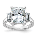 14kw 5 3/4ct. Three Stone D E F Pure Light Moissanite Engagement Ring