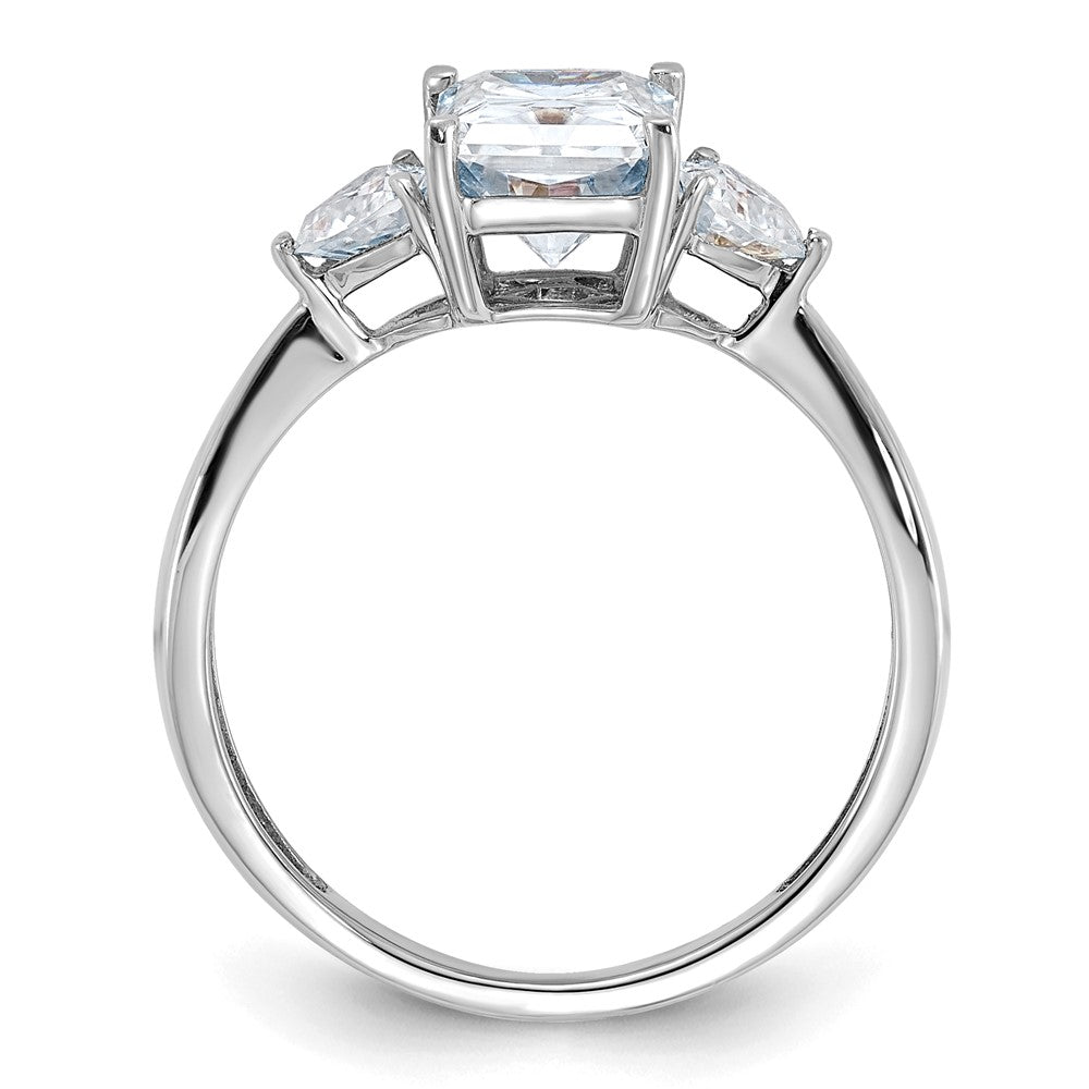 14kw 2 1/5ct. Three Stone D E F Pure Light Moissanite Engagement Ring