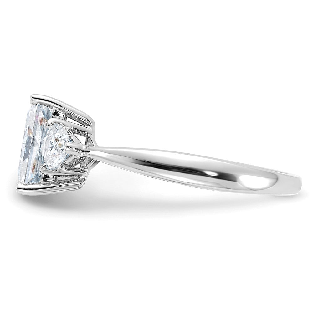 14kw 2 1/5ct. Three Stone D E F Pure Light Moissanite Engagement Ring