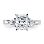 14kw 2 1/5ct. Three Stone D E F Pure Light Moissanite Engagement Ring